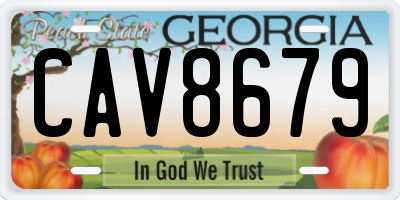 GA license plate CAV8679