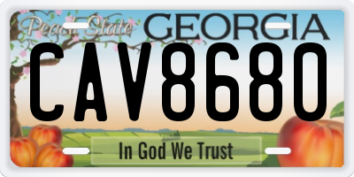 GA license plate CAV8680