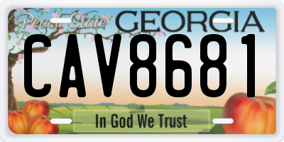 GA license plate CAV8681