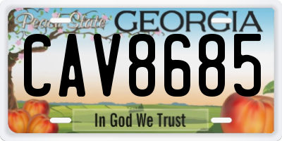 GA license plate CAV8685