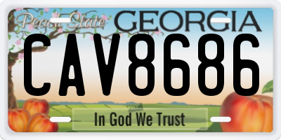 GA license plate CAV8686