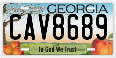 GA license plate CAV8689