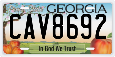 GA license plate CAV8692