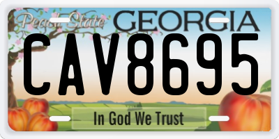 GA license plate CAV8695