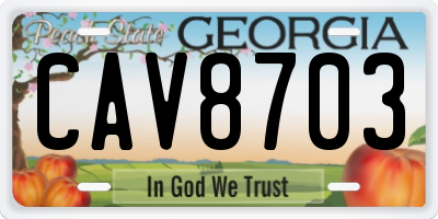 GA license plate CAV8703