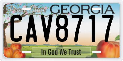 GA license plate CAV8717