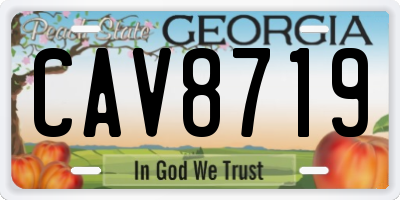 GA license plate CAV8719