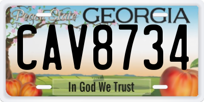 GA license plate CAV8734