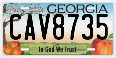 GA license plate CAV8735