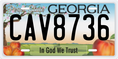 GA license plate CAV8736