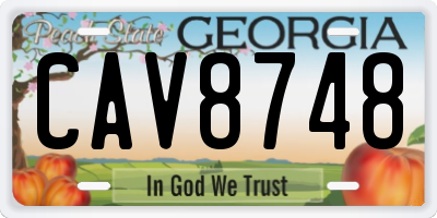 GA license plate CAV8748