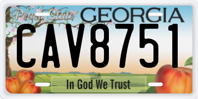 GA license plate CAV8751