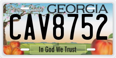 GA license plate CAV8752