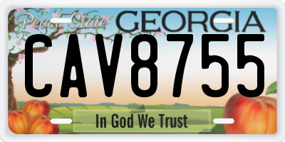 GA license plate CAV8755