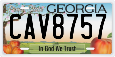 GA license plate CAV8757