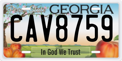 GA license plate CAV8759