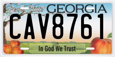 GA license plate CAV8761