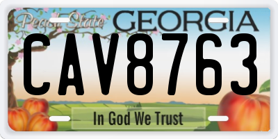 GA license plate CAV8763