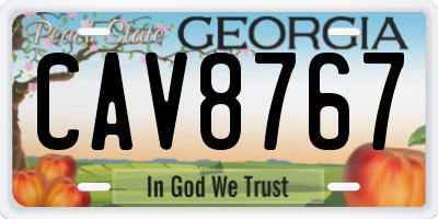 GA license plate CAV8767