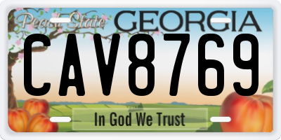 GA license plate CAV8769