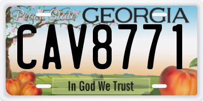 GA license plate CAV8771