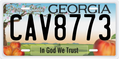 GA license plate CAV8773