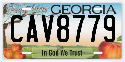 GA license plate CAV8779