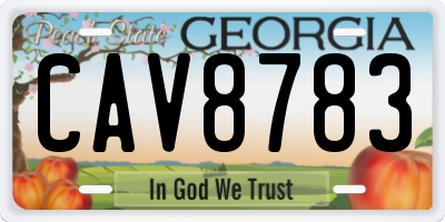 GA license plate CAV8783