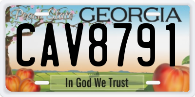 GA license plate CAV8791