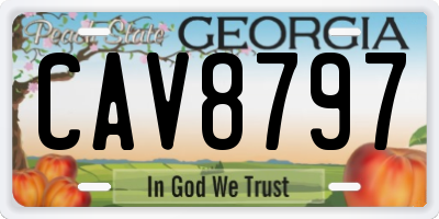 GA license plate CAV8797