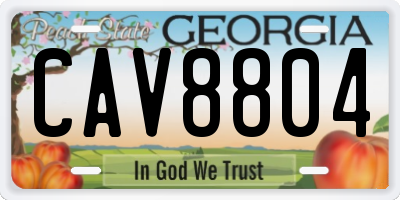 GA license plate CAV8804