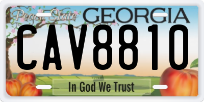 GA license plate CAV8810