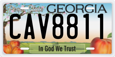 GA license plate CAV8811