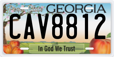 GA license plate CAV8812