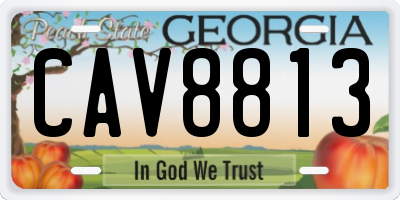 GA license plate CAV8813