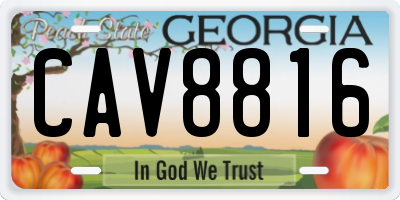 GA license plate CAV8816