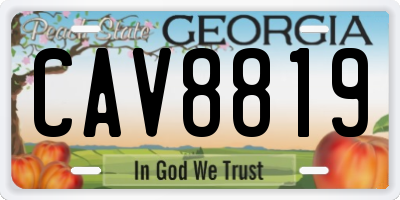 GA license plate CAV8819