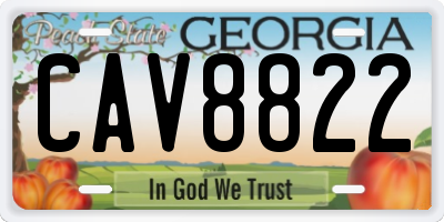 GA license plate CAV8822
