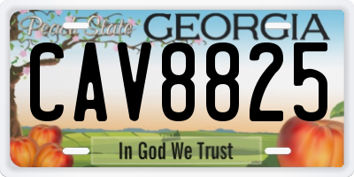 GA license plate CAV8825