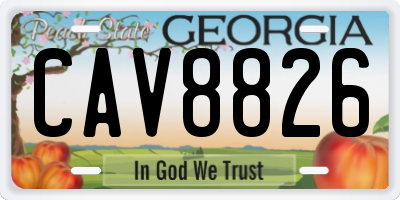 GA license plate CAV8826