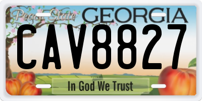 GA license plate CAV8827