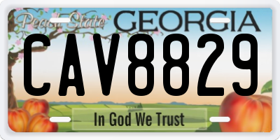 GA license plate CAV8829
