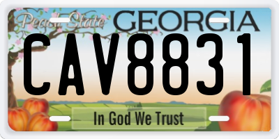 GA license plate CAV8831