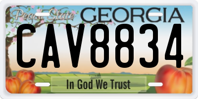 GA license plate CAV8834