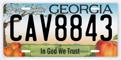 GA license plate CAV8843