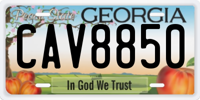 GA license plate CAV8850