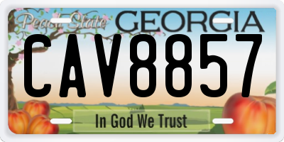 GA license plate CAV8857