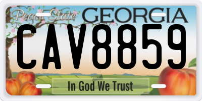 GA license plate CAV8859