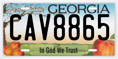 GA license plate CAV8865