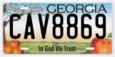 GA license plate CAV8869